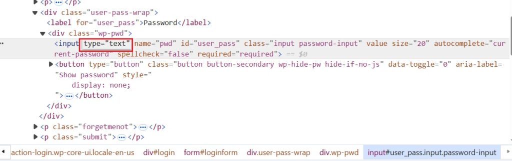 how to show hidden password